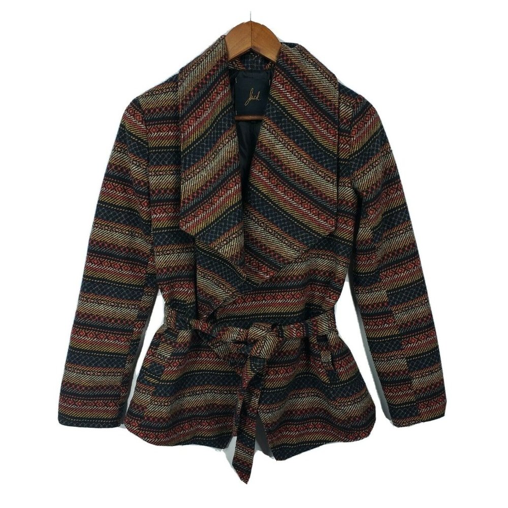 Jack By BB Dakota Womens Wrap Aztec Design Jacket Coat Size XS